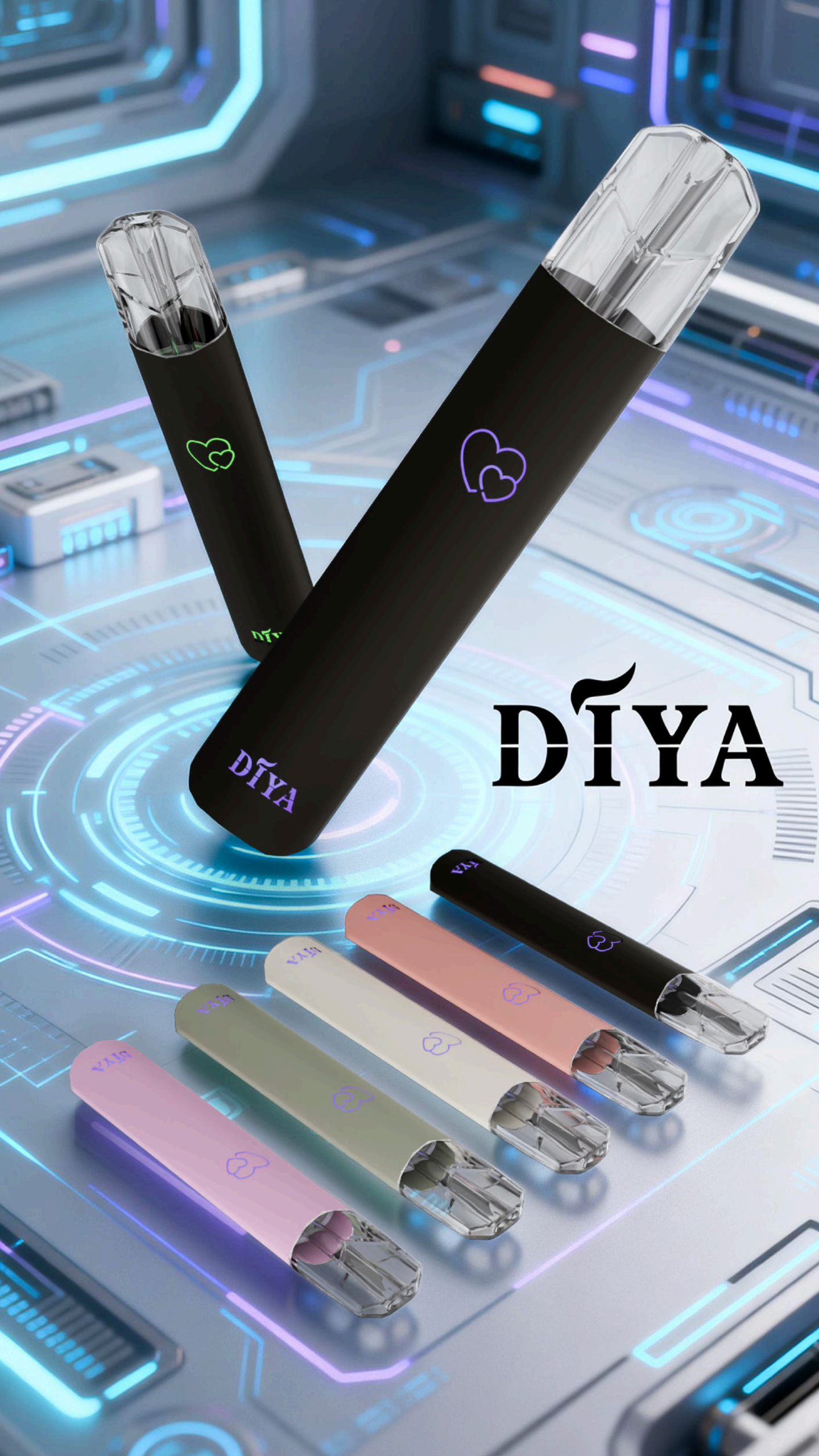 【浪漫氛圍感】DIYA 叮啞愛心發光一代主機 夢幻極光機身、每一次抽吸都是心動的訊號 買 10 送 1 送禮首選 通用一代煙彈 台灣現貨:圖片 5