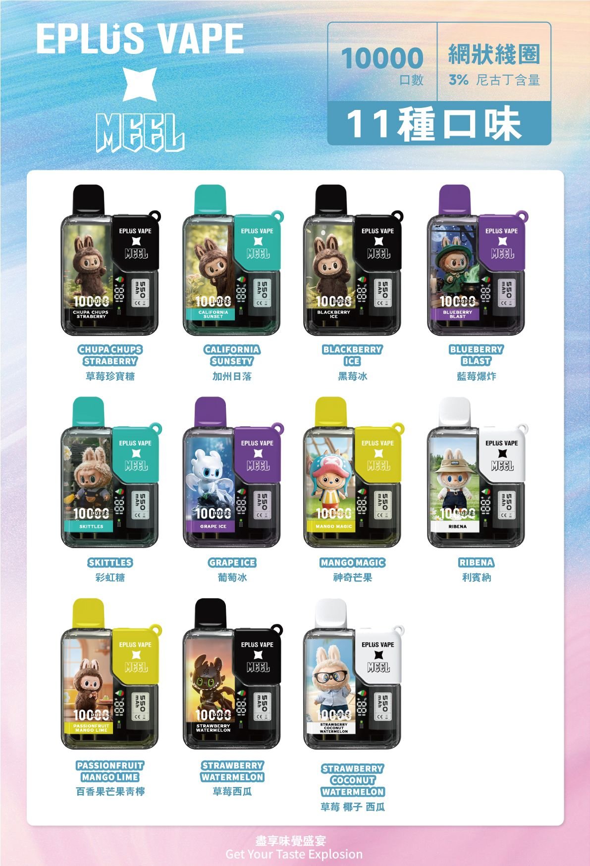 【MEEL x Labubu 限定聯名】10,000 Puffs 暴力輸出 新一代 Mesh 網芯黑科技 旗艦級 8.5ml 裝載容量直達天花板 穩定放電不衰減 台灣現貨:圖片 3